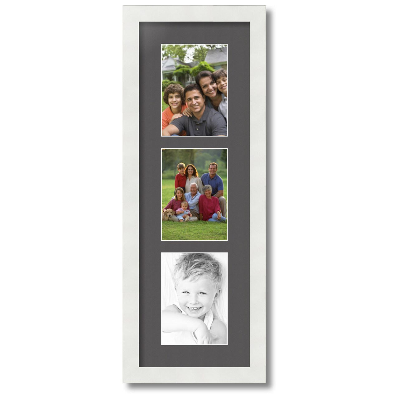 ArtToFrames Collage Photo Picture Frame with 3 - 5x7 inch Openings, Framed in White with Over 62 Mat Color Options and Plexi Glass (CSM-3966-138)